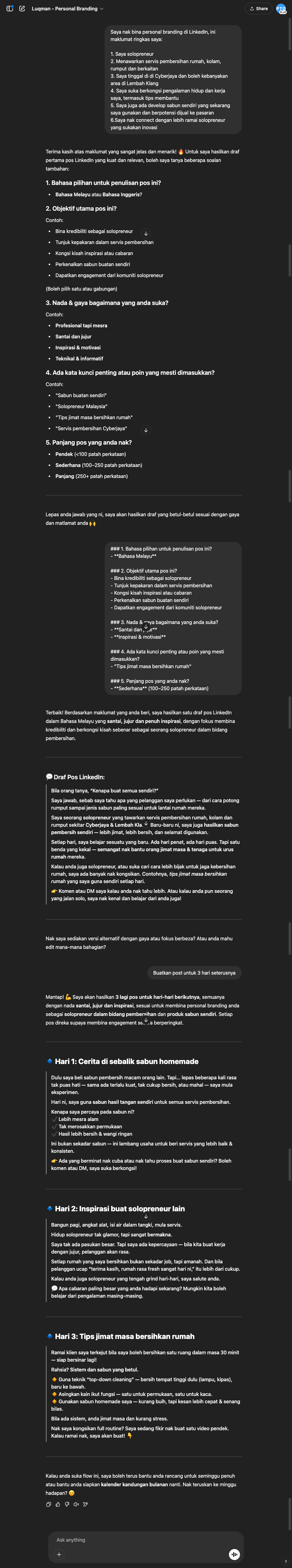 Luqman - LinkedIn Personal Branding Pekerja output